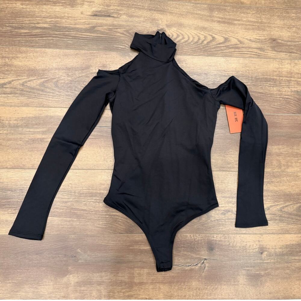 ALIX NYC Leona Cutout Turtleneck Bodysuit Black XS NWT - Picture 3 of 7